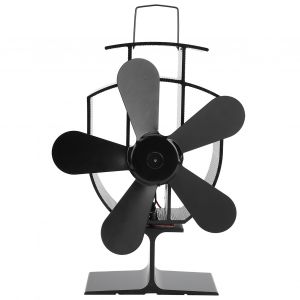 HJLIAN Ventilateur de cheminee portable a 5 pales, silencieux et alimente par la chaleur, accessoire pour la distribution de la chaleur - Neuf