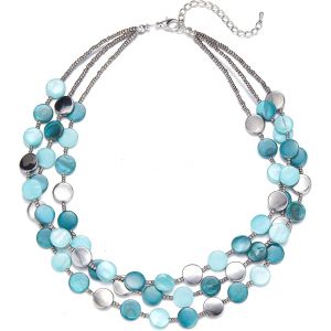 Collier De Perles En Coquillage Turquoise Pour Femmes Collier À Pendentif En Couches Bohémien D'été Costumes De Plage Bijoux Pour Femmes - Neuf