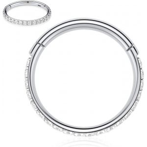 Tianyi-Piercings En Acier Chirurgical 316l Et Oxyde De Zirconium Pour Oreille Et Nez - Calibres 20, 18, 16, 14 - Anneaux Pour Homme Et Femme - Neuf