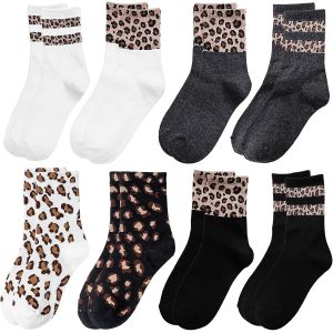 Kalanka-Lot De 8 Paires De Chaussettes De Tennis Pour Femme - Motif L&eacute;opard - 39-42 - Chaussettes De Tennis - Motif L&eacute;opard - Neuf