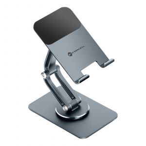 Support Bureau Universel Pliable et Rotatif Fold Stand 2 Aluminium Bras Articul&eacute; Forcell Gris - Neuf