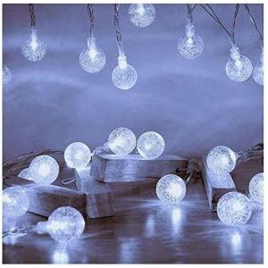 KAL-Guirlande Lumineuse, 8M 60Led Guirlande Lumineuse Boules Fairy Lights Étanche, 8 Modes Guirlande Led À Pile Decor Pour Intérieur Extérieur Chambre Jardin Patio Noël - Neuf