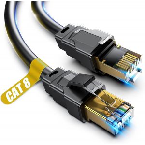 KALANKA-Câble Ethernet de classe 8, 0,5m 1m 9m 12M 15m 18m 30m câble de réseau Internet haute vitesse lourd, à l'intérieur et à l'extérieur du mur de blindage du câble Lan professionnel (7.5m) - Neuf