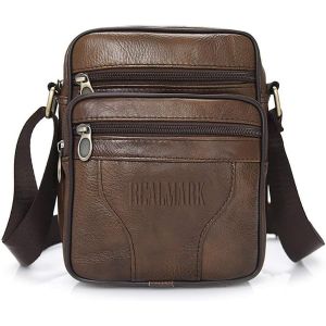 RFCBC-Sac à Bandoulière en Cuir pour hommes, Petits Sacs à Bandoulière en Cuir Véritable Vintage, Sac à main à Poignée d'affaires Classique,Sac de Voyage Messager - Neuf