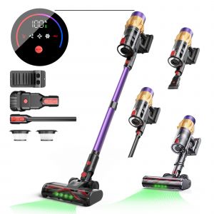 Aspirateur Balai Sans Fil - BLOSSOM - 550W - 45Kpa - 60Min - Capacit&eacute; 1,5L - &Eacute;cran Tactile - Violet - Neuf