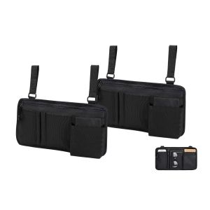 Sacoche lat&eacute;rale pour fauteuil roulant avec porte-gobelet et poches de rangement - Lot de 2 - Neuf
