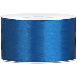 Ruban De Satin Bleu - 25 M - 50 Mm - Bleu - 50 Mm - Bleu - 50 Mm - Ruban Décoratif - Bleu - Décoration De Noël - 5 Cm - Neuf