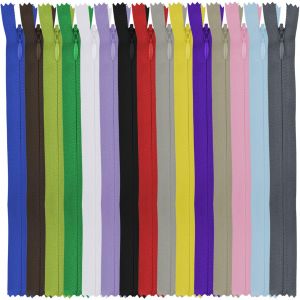 Mevronisshop-15pcs 60cm Invisible Multicolore Nylon Bobine Fermetures &Agrave; Glissi&egrave;re Pour Coudre Et Artisanat 15 Couleurs - Neuf