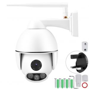 Camera dome PTZ HD 1080P 2MP avec zoom 4X/16X, vision nocturne infrarouge, etanche IP66 (16X UK 100-240 V) - Neuf