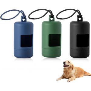 Letnerny-Distributeur De Sacs À Déjections Canines - Lot De 3, Porte-Sac À Crottes Portable Avec Anneau,À Crotte Pour Chien (Sacs Biodégradables) - Neuf