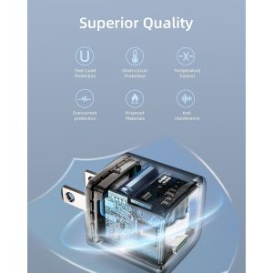 Chargeur Usb C 20w Usbc Charge Rapide Pour Iphone 16 15 14 13 12 11 Pro Max Se 2020 Xs Xr X 8 Plus Samsung Galaxy Type C Adaptateur Secteur - Neuf