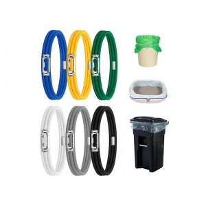 Bandes de poubelle color&eacute;es et ajustables - Lot de 6 - Neuf