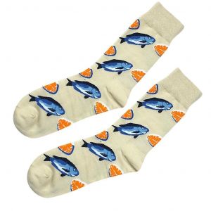 Hommes Coloré Fruits De Mer Motif Dessin Animé Nouveauté Chaussettes En Coton Doux 2 - Neuf