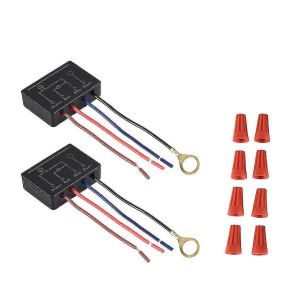 Interrupteur de lampe tactile 2 pack,Module de commande de lampe tactile pour LED dimmable,Ampoules,Kit de remplacement d'interrupteur de lampe avec capuchons de câblage - Neuf
