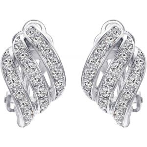 Kal-Boucles D'oreilles À Clip Pour Femmes En Zircone Oreilles Non Percées Bijoux Hypoallergénique - Neuf