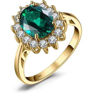 Kal-Diana Princesse Kate Middletonu Bague Naturelle Pierre Améthyste Péridot Grenat Citrine Topaze Pour Femme, Argent 925 Plaqué Or Jaune Or Rose, Vintage Ensemble Parure De Bijoux Cadeau - Neuf