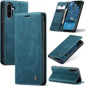 Case For Samsung Galaxy A26 5G Premium Leather Protective Pouch Wallet Flip Case Magnetic Case Cover For Samsung Galaxy A26, Blue Green - Neuf