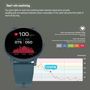 Montre Connect&eacute;e Smartwatch 1.3' &Eacute;cran Couleur Suivi Cardiaque Et Pression Art&eacute;rielle IP68 Waterproof Bluetooth 5.0 Bleu YONIS - Neuf