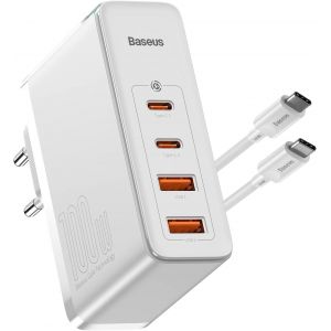 CMJAAGUR-Usb C Chargeur Rapide 100W 4 Ports, Alimentation Usb C Avec Gan Tech, 2C + 2A Ports Chargeur Rapide Universel Pour Iphone 12 Pro / 12 Mini / 13 / Galaxy/Mac/Ordinateurs Portables/Ip[M1675] - Neuf