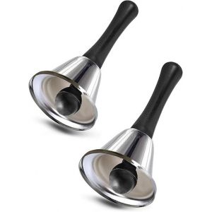 [2] D'argent D'acier Sonnette D'appel, Avec Poignée De Main Bell Ring, Lit, Alarme Pour Personnes Âgées, D'aide, De L'école, L'enseignant De La Classe De La Sonnette, Réception R - Neuf