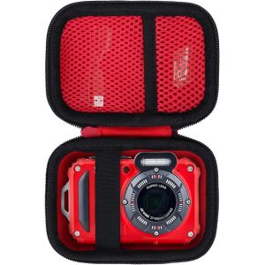 Dur &Eacute;tui Housse Cas Compatible Avec Kodak Pixpro Wpz2 Appareil Photo Num&eacute;rique Compact (Rouge + Noir)[Z131] - Neuf