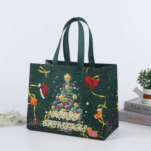 Cadeau De No&euml;l Sacs De Grand Fourre-Tout R&eacute;utilisable, Non-Tiss&eacute; De No&euml;l De Sacs Pour La Nouvelle Ann&eacute;e, Les Achats D'approvisionnements De Partie, 13.8""X9.8""X6.7 - Neuf