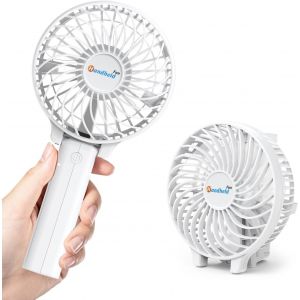 KALANKA-Ventilateur à Main USB, Mini Ventilateur à Main Portable Ventilateur de Bureau Rechargeable Ventilateur de Bureau Personnel Pliable pour Bureau à Domicile Camping Voyage Blanc - Neuf