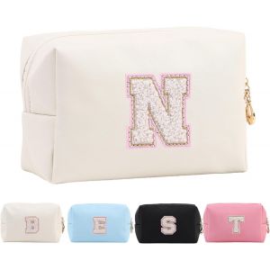 Maa-Trousse De Maquillage Personnalisée Avec Initiales Pour Femme, Trousse De Maquillage De Voyage, Trousse De Toilette, Cadeau D'anniversaire De Noël Pour Femmes Et Filles - Neuf
