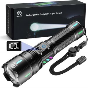 Ulteronixshop-Lampe Torche LED Ultra Puissante 1000000 Lumens - Rechargeable avec Batterie 5000mAh Affichage LCD De La Puissance, 5 Modes, Zoomable, IP67 &Eacute;tanche pour Camping, Ventures en Plein Air - Neuf