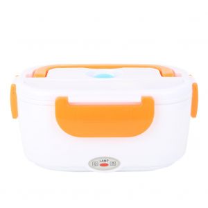 HJLIAN Boite a lunch chauffante electrique portable, recipient de conservation des aliments, prise UE 100-240 V (orange) - Neuf