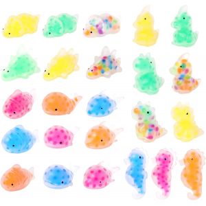 Lot de 24 mini jouets squishy Mochi Kawaii, dinosaures et animaux marins, à presser, en vrac, pour enfants, cadeaux de fête, cadeaux de classe, cadeaux de Noël (lot de 24) - Neuf