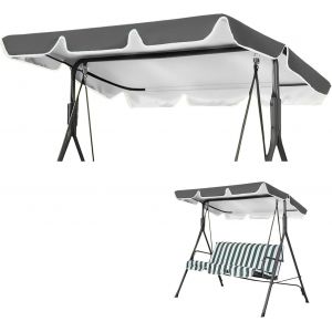 LETNERNY-Housse De Toit Universelle Pour Balancelle De Jardin 3 Places, Imperm¿¿able, Protection Uv, 210 X 145 Cm, Gris - Neuf