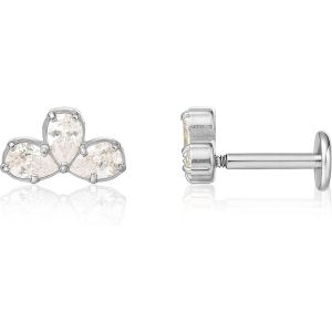 Kal-18g Titane Piercing Tragus, 2pcs Piercing Labret Lèvre Bouche Avec Cz Opale, Filetage Intérieur Piercing Oreille Cartilage, Piercing Helix Pour Nombril Langue Sourcil Septum Nez Oreille - Neuf