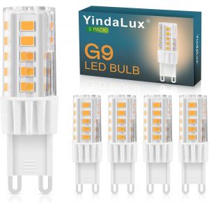 Ampoule G9 Led 4w 550lm Ampoule Led G9 Blanc Chaud 2700k, Équivalen 55w Halogène, Cri 90, Sans Scintillement, Non-Dimmable, Ac 230v, Économie D'énergie, Base En Céramique, Lot De 5[Amp744283] - Neuf