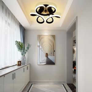 KAL-Plafonnier Led En Forme De Fleur, Lustre Lde Moderne, Plafonnier Led 20W, Installation Encastrée, Gradation Tricolore, Plafonnier En Aluminium 3000K-6000K Adapté Au Salon, Chambre À Coucher, Cuis - Neuf