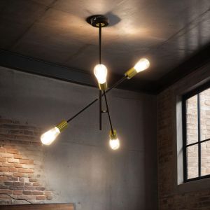 Kal-Shah Plafonnier Spots De Plafond Lampe De Plafond Style Industriel En Métal À 4 Lumières Au Design Rétro Éclairage Salon Vintage - Neuf
