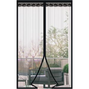 KALANKA-Moustiquaire de Porte Rideau anti Mouche Magnétique Rideau de Porte Antimoustique avec Fermeture Aimantée Sans Perçage pour Porte de Balcon, porte Cave, Porte de Terrasse (Noir, 75 * 210cm) - Neuf