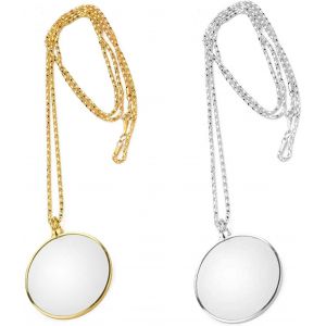 Pi&egrave;ces Lentille Monocle Loupe, Collier De Lentille Optique, Loupe Lecture D&eacute;coration, Loupe Cha&icirc;ne De Bijoux, Colliers Loupe, Pour Lire Des Livres, Des Journaux, Travailler Ou Voyager - Neuf