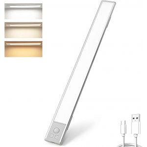 Bandeau Lumineux A Detecteur De Mouvement Bylenka, Eclairage Led Lumindex, Eclairage Led Luxueux A Detecteur De Mouvement, 3 Couleurs, Rechargeable Sous Meuble - Neuf