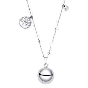 Collier D'appel Des Anges De Grossesse 2025 Avec Arbre De Vie, Cadeau Pour Femme Enceinte, Cha&icirc;ne En Acier Hypoallerg&eacute;nique 80+10cm - Neuf