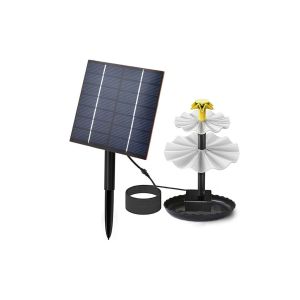 Fontaine Solaire &Agrave; 3 Niveaux Pour Oiseaux, Id&eacute;ale Pour Terrasse, Cour Ou Balcon - Abreuvoir &Eacute;cologique Avec Pompe Et Accessoires - Neuf