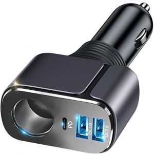 Chargeur Allume Cigare Usb,176W 4 En 1 Usb Allume Cigare,Chargeur De Voiture [Pd3.0 & Double Qc3.0] Prise Allume Cigare Usb Pour Iphone 14/14 Plus/14 Pro Max/13/12,Ipad, Samsung Galaxy S22,Huawei Et - Neuf