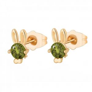Femmes &Agrave; La Mode Boucles D'oreilles Lapin Forme Oreille Stud Strass D&eacute;coration Bijoux Cadeau (Vert) - Neuf