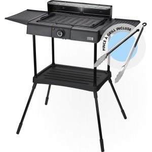 Ulteronixshop-2in1 Barbecue electrique sur pied - Pieds & Pince &agrave; griller inclus I Grille viande &eacute;lectrique I Plancha &eacute;lectrique xxl Barbecue &eacute;lectriques exterieur I Barbecues d'ext&eacute;rieur Grills BBQ - Neuf