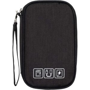 Sac De Rangement C&acirc;bles &Eacute;lectroniques, Petit Sac &Eacute;lectroniques Portable Multifonctionnel Pochette Cable Imperm&eacute;able Pochette Rangement Accessoires Organisateur Per Cavi Usb, Schede Sd, Noir - Neuf