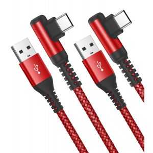 Câble Usb C Coudé 90 Degrés [2m/Lot De 2] [Charge Rapide Compatible Pd&qc3.0] Compatible Avec Iphone 16 15 Plus Pro Max Samsung Galaxy S23/S22 Google Pixel Ps5 Autres Appareils Android Usb-C - Neuf
