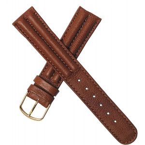 Bracelet De Montre En Cuir Véritable Marron Militaire 18 Mm Pour Homme New Old Stock 1960 1970 ¿ Bande Vintage ¿ Strap D'horlogerie Antique Traditionnel - Neuf