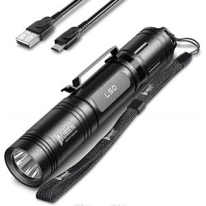 Lampe Torche Led Ultra-Puissante L50, Rechargeable 1200 Lumens, Étanche Avec Fonction Mémoire, Lampe Torche Tactique Militaire, 5 Modes, Pour Le Camping Et La Randonnée. - Neuf