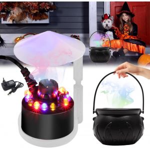 CAUC-Brumisateur Halloween, Brumisateur Ultrason LED Avec Pot De Sorci&egrave;re, Avec Protection Anti EClaboussures Amovible, Pour Ultrasonic Mist Maker Mini, Atomiseur d'eau &agrave; Ultrasons, Pour Halloween, N - Neuf