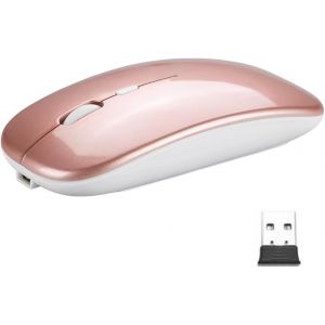 KALANKA-Souris sans Fil Rechargeable Souris r&eacute;tro&eacute;clair&eacute;e de 7 Couleurs avec Mini r&eacute;cepteur USB de 2,4 GHz Souris Gaming Compatible avec Ordinateur Portable PC Ordinateur(c) - Neuf
